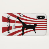 Rode en witte bogen Voetbalspeler ontwerp Case-Mate iPhone Case (Achterkant (horizontaal))
