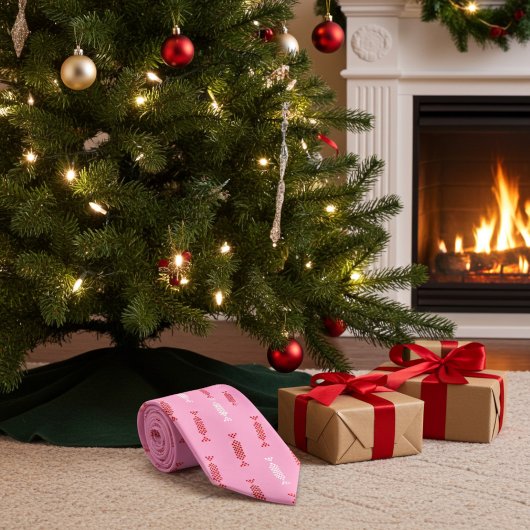 Rode en witte bonbons op roze stropdas