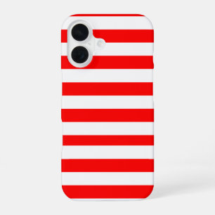 Rode en witte cabana strepen iPhone 16 hoesje