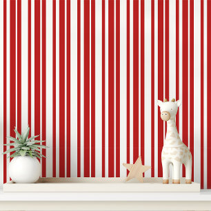 Rode en Witte Candy Stripe Behang