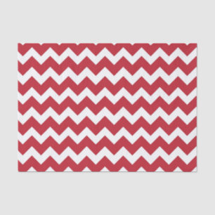 Rode en witte Chevron Stripe Tissuepapier