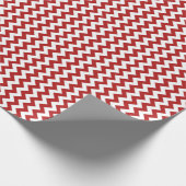 Rode en witte Chevron Stripes Patroon Cadeaupapier (Hoek)
