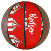 Rode en witte cirkeltenten basketbal (Verticaal)