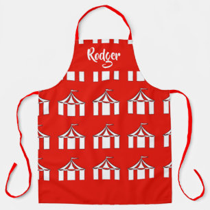 Rode en witte cirkeltenten schort