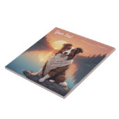 Rode en witte collie bij Lake Tegeltje (Zijkant)