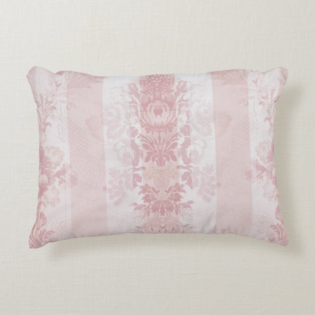  rode en witte Damask Stripes op Satin Accent Kussen (Voorkant)