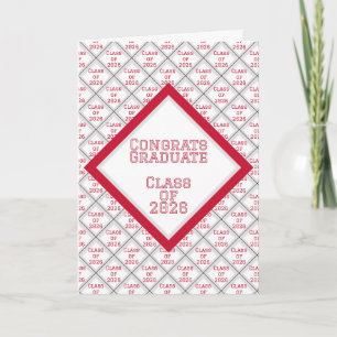Rode en Witte Diploma Card 2026 Kaart