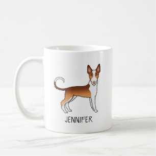 Rode En Witte Draadharige Ibizan Hound Hond & Naam Koffiemok