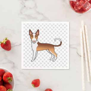 Rode En Witte Draadharige Ibizan Hound Hond & Poot Servet