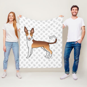 Rode En Witte Draadharige Ibizan Hound Hond & Pote Fleece Deken
