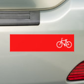 Rode en Witte Fiets Bumpersticker (Op auto)