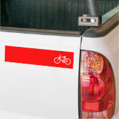 Rode en Witte Fiets Bumpersticker (Op Truck)