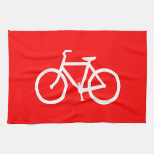Rode en Witte Fiets Theedoek