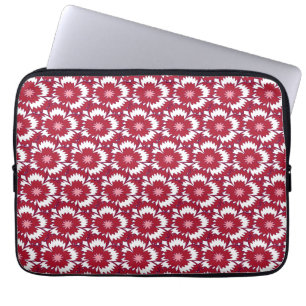 rode en witte flora Dianthus Barbatus Laptop Sleeve
