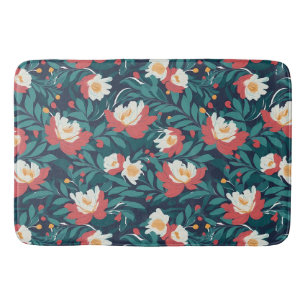 Rode en witte Floral Badmat