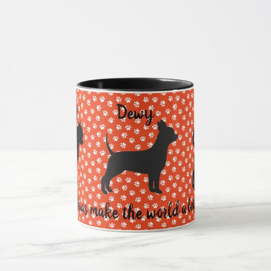Rode en witte Gepersonaliseerd Chihuahua-Mok Mok (Midden)