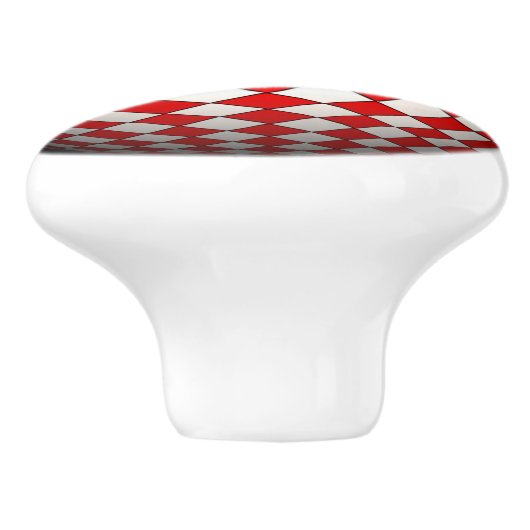 Rode en Witte Geruite Deurknopgreep Keramische Knop (Zijkant)