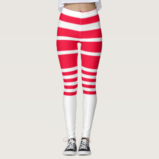 Rode en witte gestreepte broek leggings