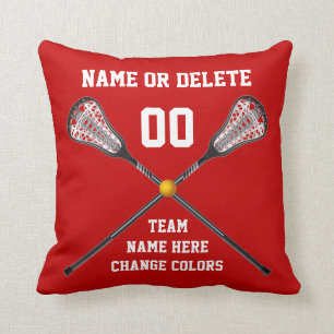Rode en witte gevarieerde lacrosse Pillow Kussen