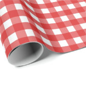 Rode en witte gingham cadeaupapier (Rol Hoek)