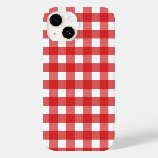 Rode en witte gingham Case-Mate iPhone case (Achterkant)