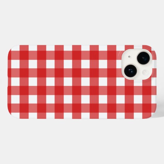 Rode en witte gingham Case-Mate iPhone case (Achterkant (horizontaal))