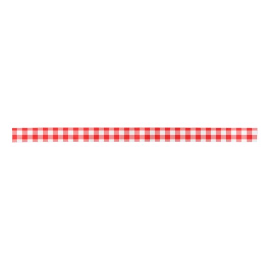 Rode en witte gingham gecontroleerd plaid lint (Voorkant)