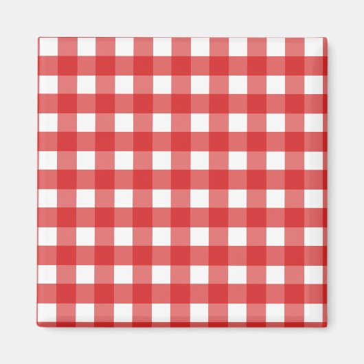 Rode en witte gingham magneet (Voorkant)
