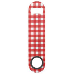 Rode en witte gingham speed flessenopener