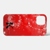 Rode en witte glitters meisjesnaam monogram Case-Mate iPhone case (Achterkant (horizontaal))