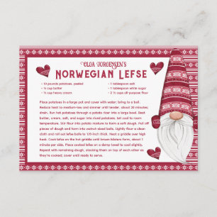 Rode en witte Gnome Lefse Recept Kaart
