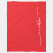 Rode en Witte Hart Swash Handtekening Naam Fleece Deken (Voorkant)