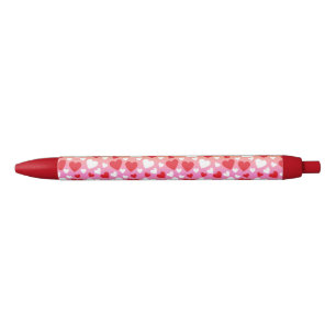 Rode en Witte Harten Patroon Pen