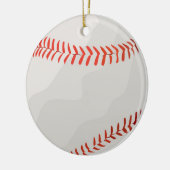 Rode en witte honkbal keramisch ornament (Links)
