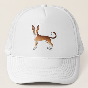 Rode en witte Ibizan Hound met gladde vacht Cartoo Trucker Pet