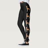 Rode en witte Ibizan Hound Smooth Coat Cartoon Dog Leggings (Links)