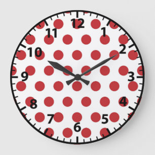 Rode en Witte Jaren Vijftig Retro Stippen Wandklok Grote Klok