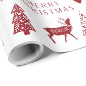 Rode en witte kerst cadeaupapier (Rol Hoek)