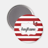 Rode en witte kerst Magische Mistletoe Aangepast Magneet (Voorkant / Achterkant)