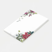 Rode en witte kerstbloemen post-it® notes (Schuin)