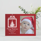 Rode en witte kerstkaart (Staand voorkant)