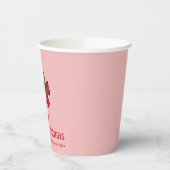 Rode en witte kerstsnoepriet en aangepaste tekst papieren bekers (Links)