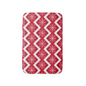 Rode en witte kerstsnowflakes Chevron Pattern Badmat (Voorkant Verticaal)
