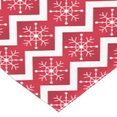 Rode en witte kerstsnowflakes Chevron Pattern Korte Tafelloper (Hoek)