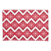 Rode en witte kerstsnowflakes Chevron Pattern Kussensloop (Voorkant)