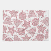 Rode en witte keukenhanddoeken voor kerstmis (Horizontaal)