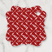 Rode en Witte Kreeft Aangepaste Bericht Bedankjes Labels (Achterkant)