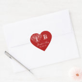 Rode en witte kroonluchter Custom Heart Stickers (Envelop)