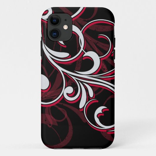 Rode en Witte Krullen Case-Mate iPhone Case (Achterkant)