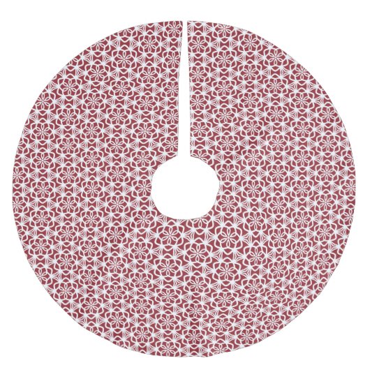 Rode en witte Lacy Snowflakes boomrok Kerstboom Rok (Voorkant)